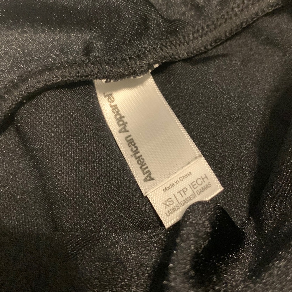 American Apparel shiny black yoga pants